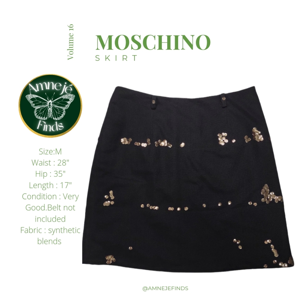 Moschino Black Sequin Embellishments Mini Skirt